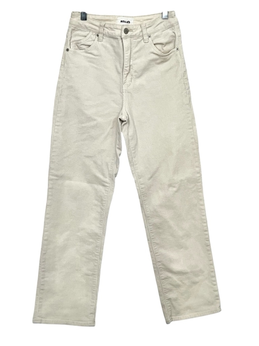 Rolla’s High Rise Straight Corduroy Jeans Cream Vintage Minimalist 27